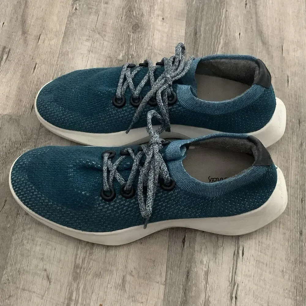 Allbirds TD Tree Dasher Mens Size 12 Teal Knit Running Athletic Shoes Sneaker